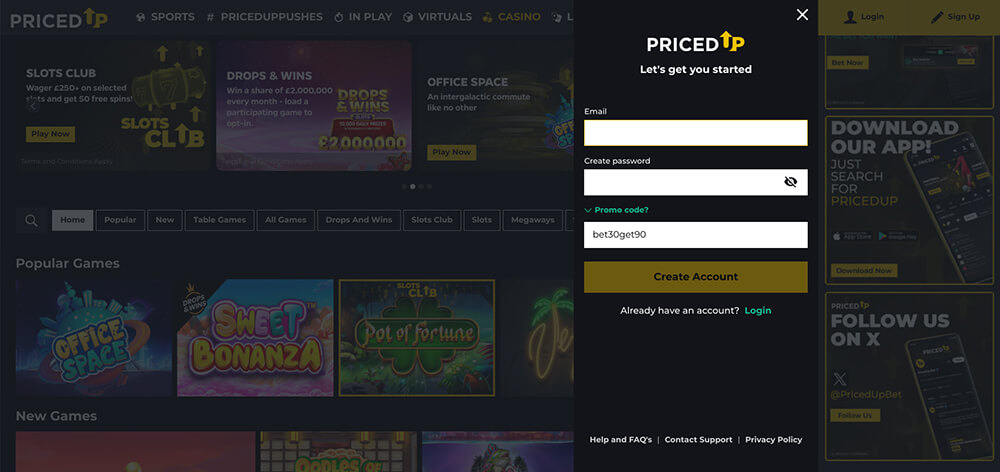 PricedUp Casino