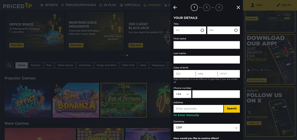 PricedUp Casino