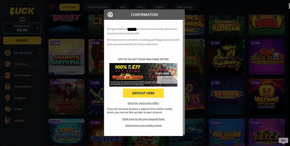 Casino Luck Registration